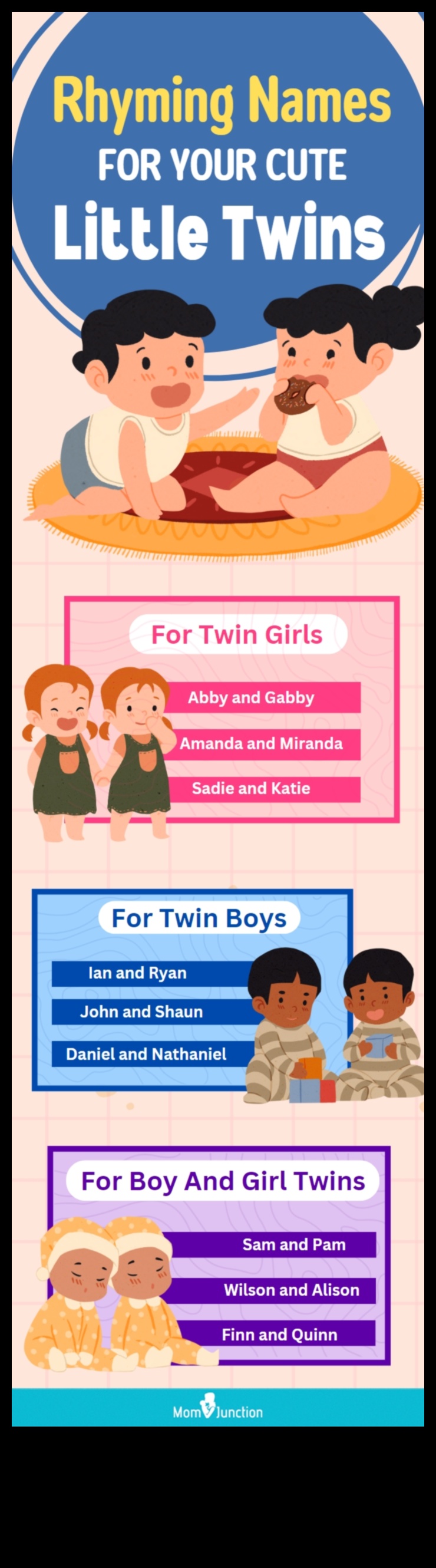 الثنائيات الرقيقة 50+ أسماء توأم متناغمة للبنين والبنات 4 الثنائيات الرقيقة: أسماء الأطفال التوأم المتناغمة