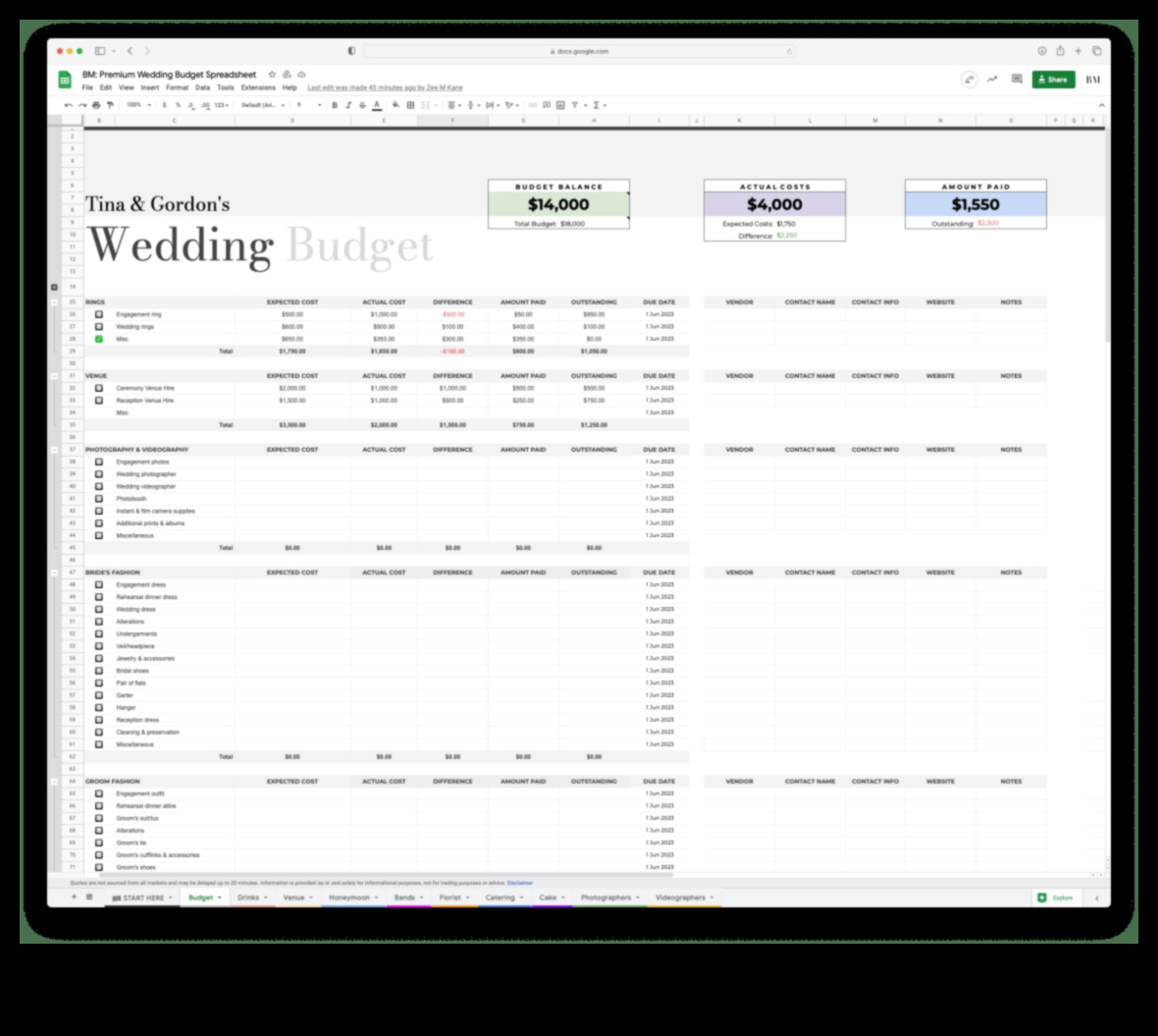 ما أفعله بأسعار معقولة: مخطط ميزانية حفل الزفاف الخاص بك